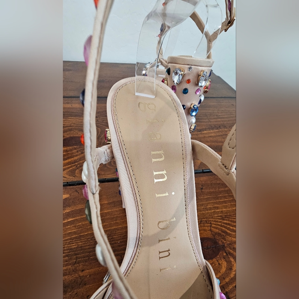Gianni Bini Multicolor Embellished Statement Heels Formal/Fun Size 10 NWOB - Picture 6 of 9
